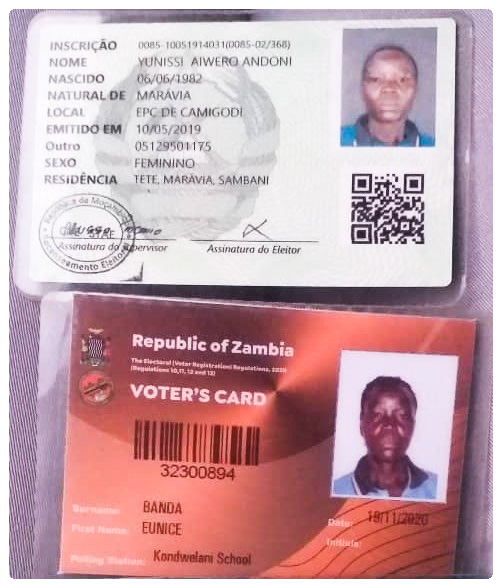 Zambia id card front and back