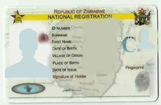 Zimbabwe id card templates